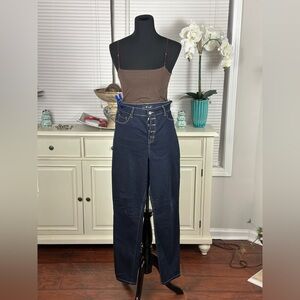 High-Waisted Dark Blue Jeans
